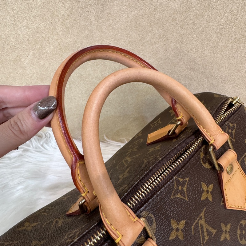 LV Speedy25 老花手提波士頓包-8