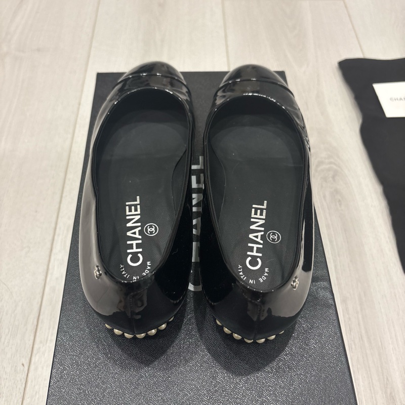 Chanel 女鞋 亮皮 珍珠跟-6