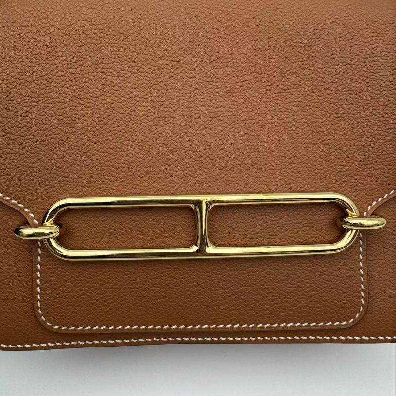 🌈Hermes🧡Mini Roulis 19🧡金棕金扣🧡98新🌟evercolor皮🌟-1