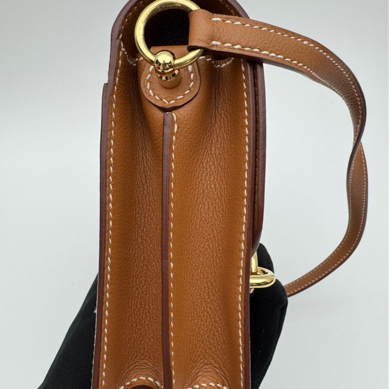 🌈Hermes🧡Mini Roulis 19🧡金棕金扣🧡98新🌟evercolor皮🌟-2