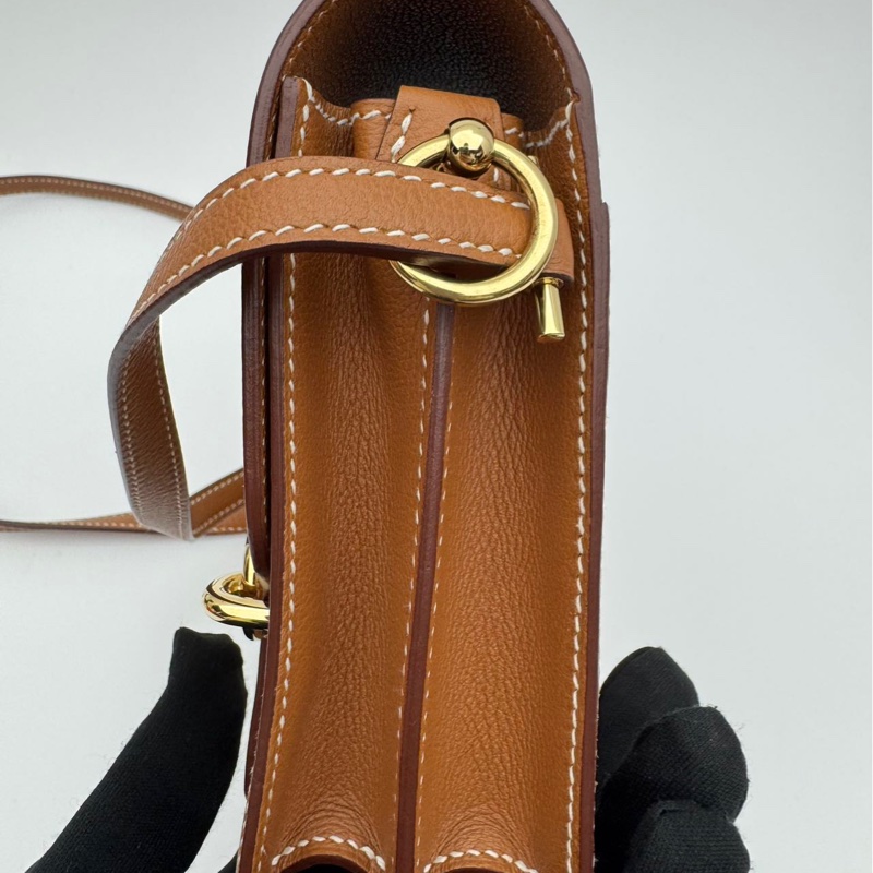 🌈Hermes🧡Mini Roulis 19🧡金棕金扣🧡98新🌟evercolor皮🌟-3