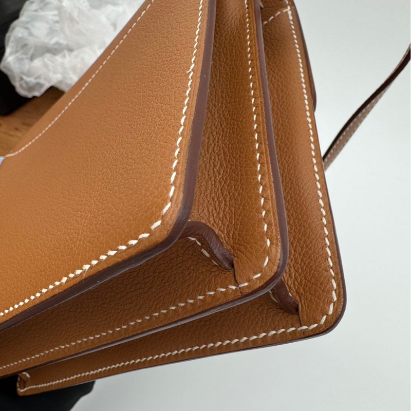 🌈Hermes🧡Mini Roulis 19🧡金棕金扣🧡98新🌟evercolor皮🌟-8