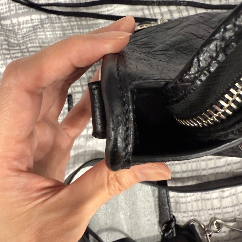 Balenciaga City Small 巴黎世家 機車包 黑色小羊皮銀釦-16