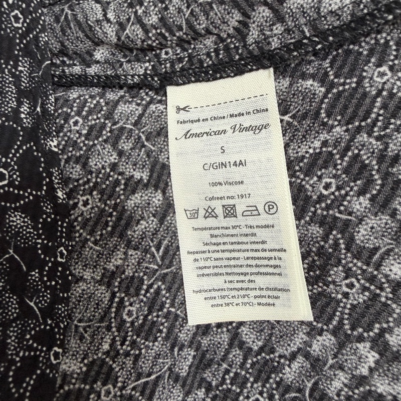 全新AMERICAN VINTAGE 法式印花涼感短袖洋裝 M-L可穿-7