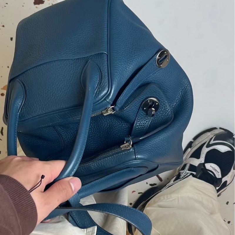 Hermes Lindy 30 鴨子藍銀釦-0