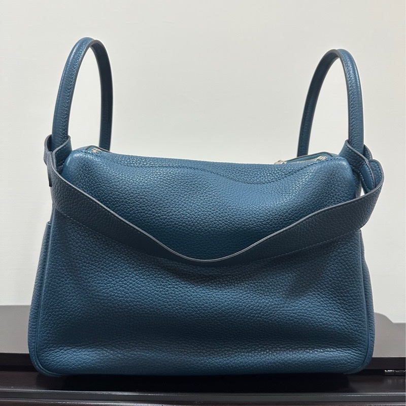 Hermes Lindy 30 鴨子藍銀釦-2