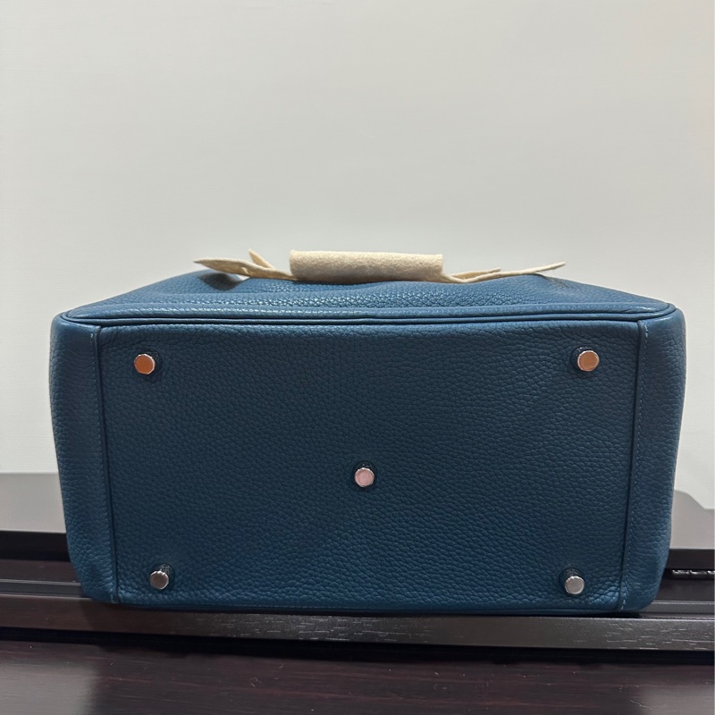 Hermes Lindy 30 鴨子藍銀釦-4