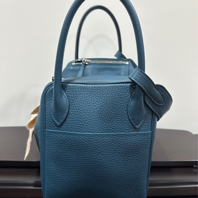 Hermes Lindy 30 鴨子藍銀釦-5