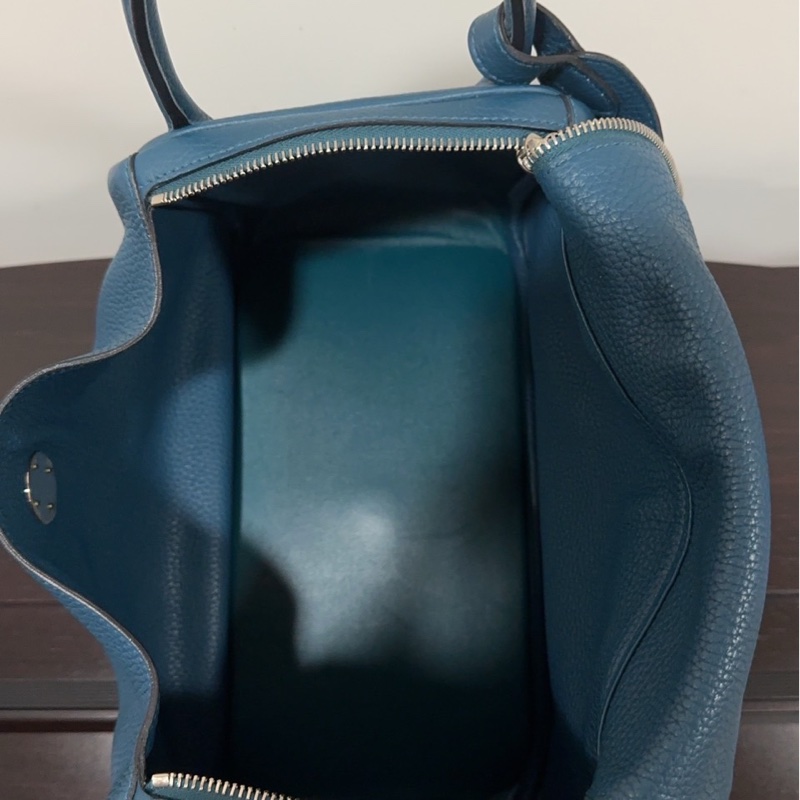 Hermes Lindy 30 鴨子藍銀釦-6