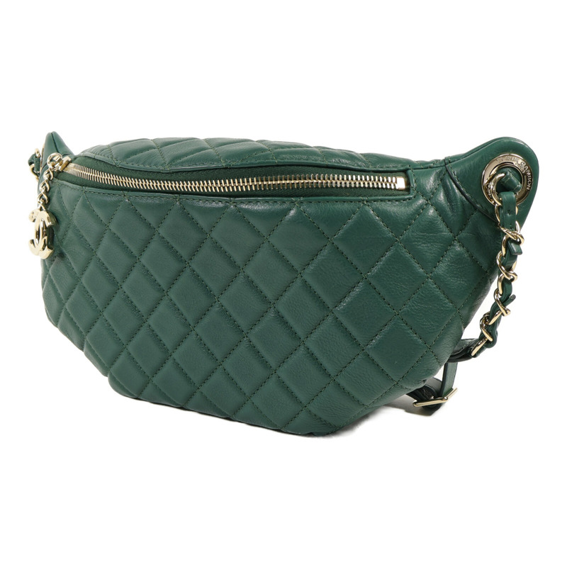 CHANEL 羊皮皮革Waist Bag金扣斜挎包-2