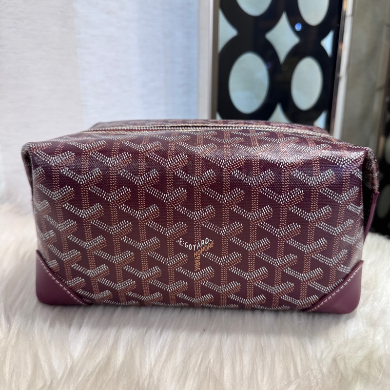 Goyard Bowling25 Toiletry 酒紅便當包 洗漱包 離櫃品-0