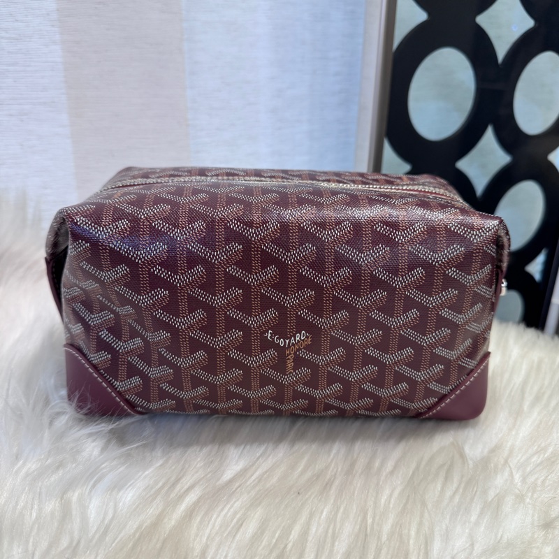 Goyard Bowling25 Toiletry 酒紅便當包 洗漱包 離櫃品-1