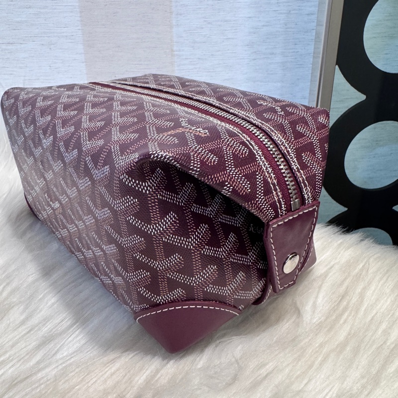 Goyard Bowling25 Toiletry 酒紅便當包 洗漱包 離櫃品-3