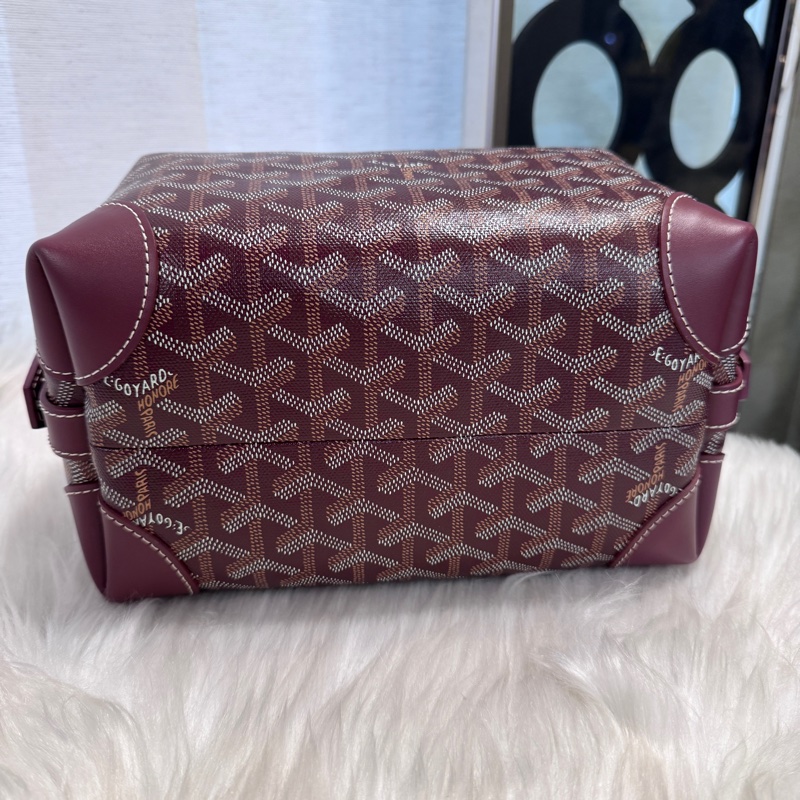 Goyard Bowling25 Toiletry 酒紅便當包 洗漱包 離櫃品-4