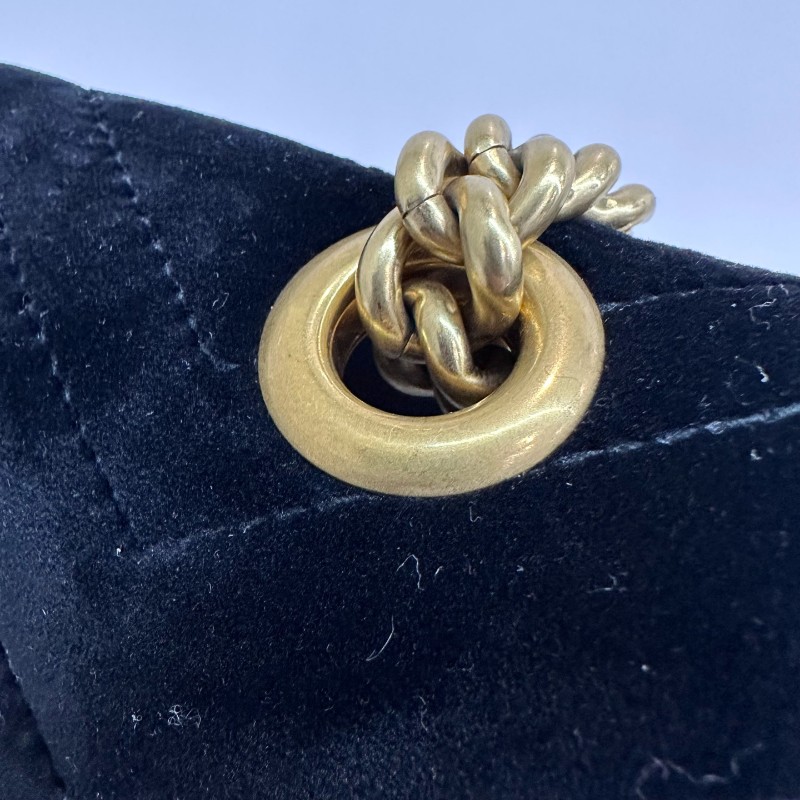 Gucci/古馳絲絨馬蒙22黑色斜挎包-10