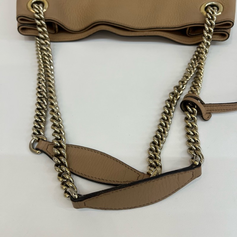 Gucci/古馳粉色soho流蘇單肩包-5