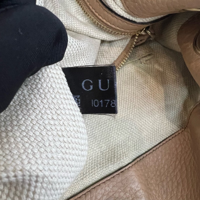 Gucci/古馳粉色soho流蘇單肩包-8