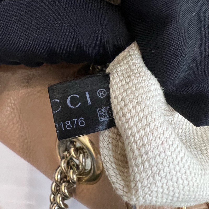 Gucci/古馳粉色soho流蘇單肩包-16