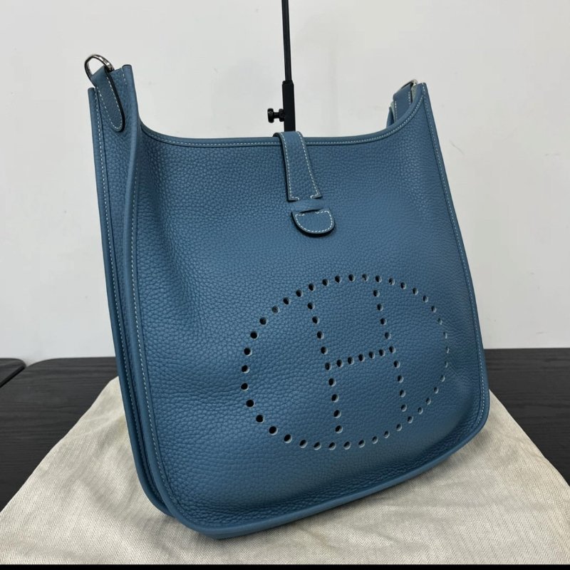 HERMES Evelyne牛仔藍29肩背斜背包 29*30*9 98新配件塵袋-1