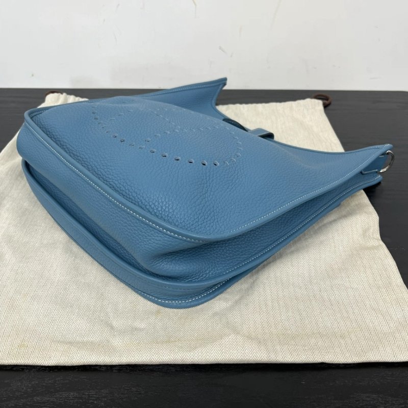 HERMES Evelyne牛仔藍29肩背斜背包 29*30*9 98新配件塵袋-2