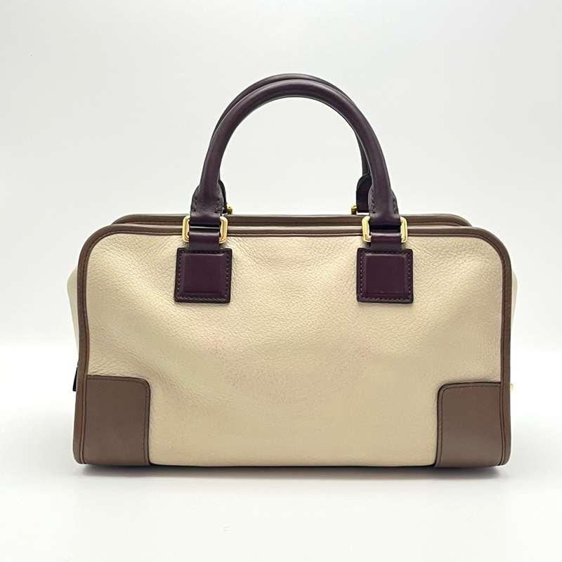 Vintage款!Loewe 羅意威 Amazona 拼色金扣手提包-1