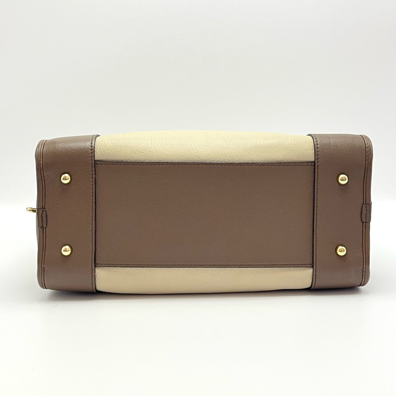 Vintage款!Loewe 羅意威 Amazona 拼色金扣手提包-4