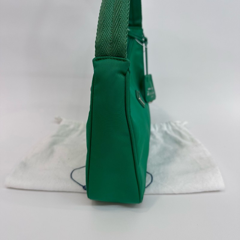 Prada/普拉達綠色hobo手提包底長23cm-2