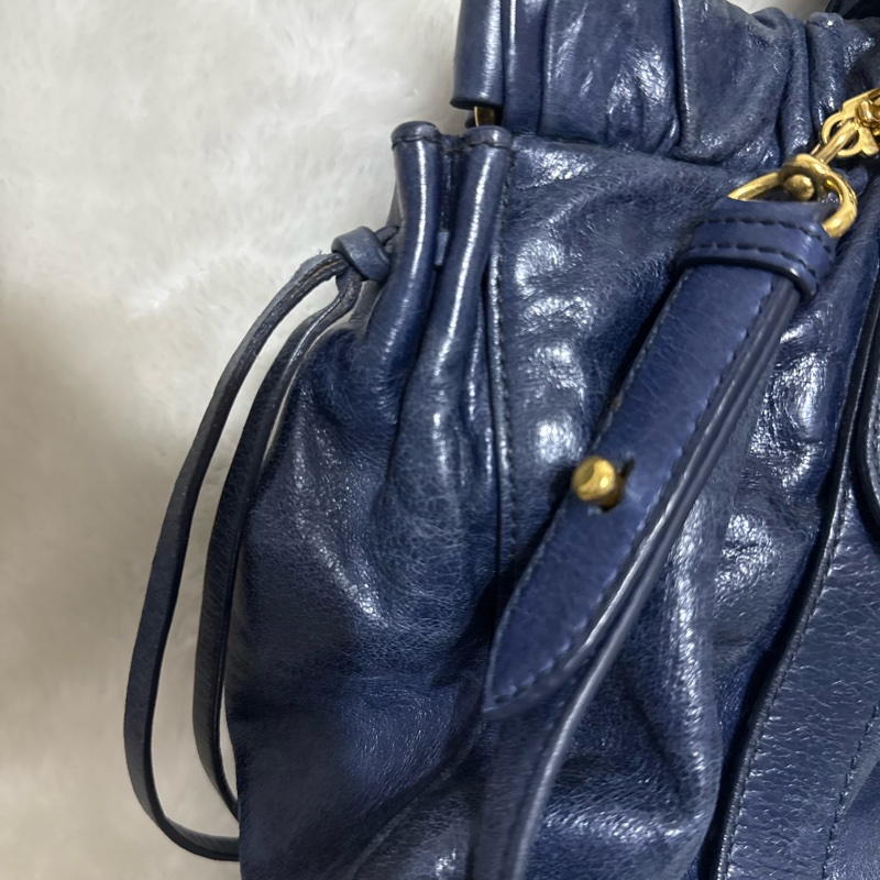 Miumiu 深藍手提斜挎側背包-11