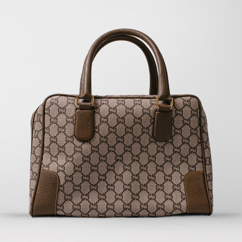 🧠小浮気見世物小屋🧠義大利製🇮🇹GUCCI Plus 老花雙層拉鍊手提包|咖啡棕 GG Plus × 真皮飾邊-10