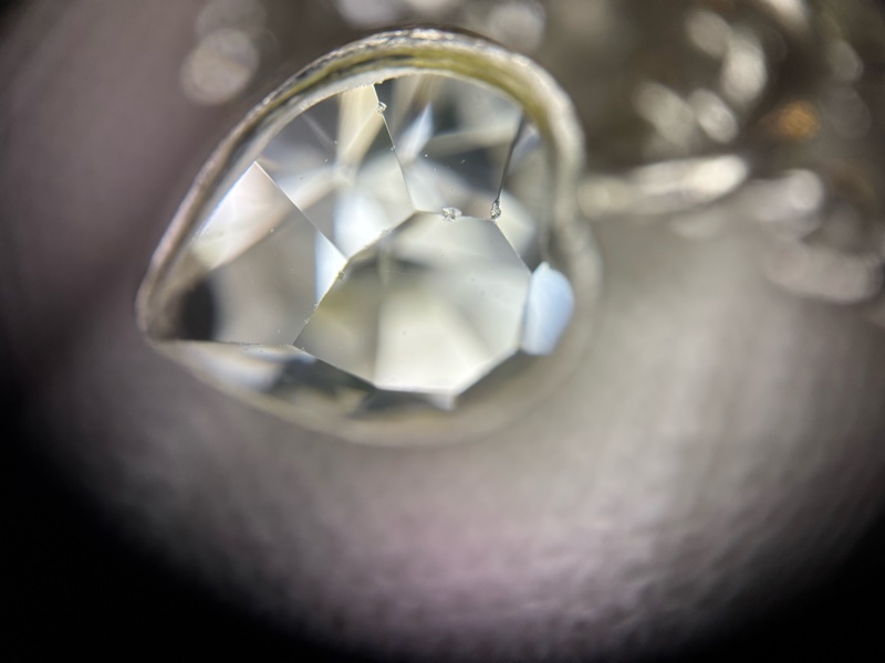 Chanel Vintage 06P 水鑽銀心形CC頸鏈-14