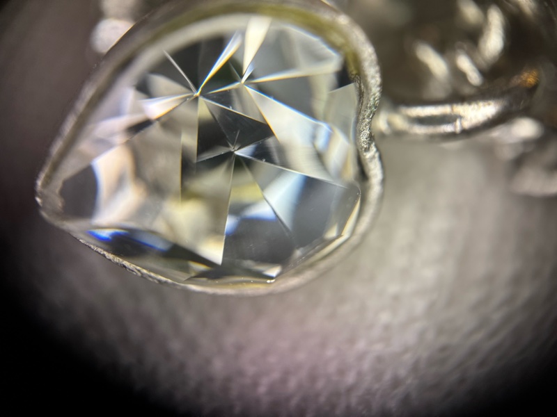 Chanel Vintage 06P 水鑽銀心形CC頸鏈-15