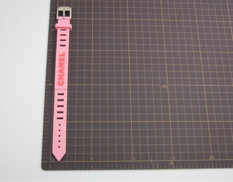 Chanel Vintage 99P 橡膠粉色配桃色字手帶-17