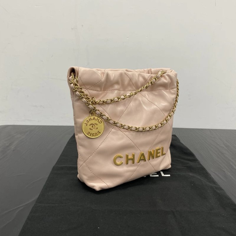 CHANEL 粉金22bag mini 垃圾袋 20*19*6 98新配件盒子塵袋-1
