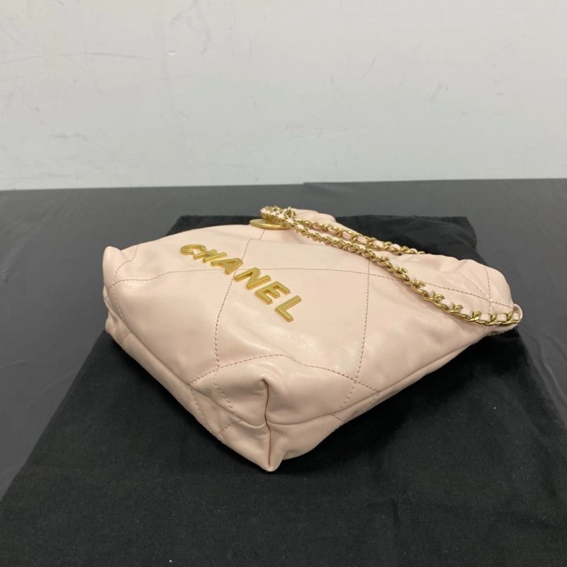 CHANEL 粉金22bag mini 垃圾袋 20*19*6 98新配件盒子塵袋-2