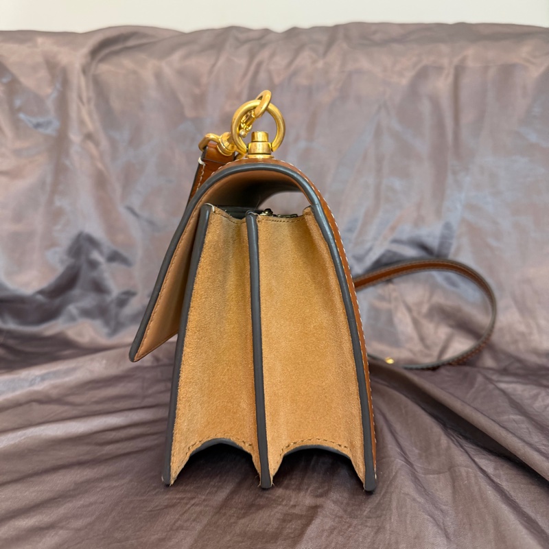 「JL精品代購」Tory Burch 白漆皮 拼棕肩背包-2