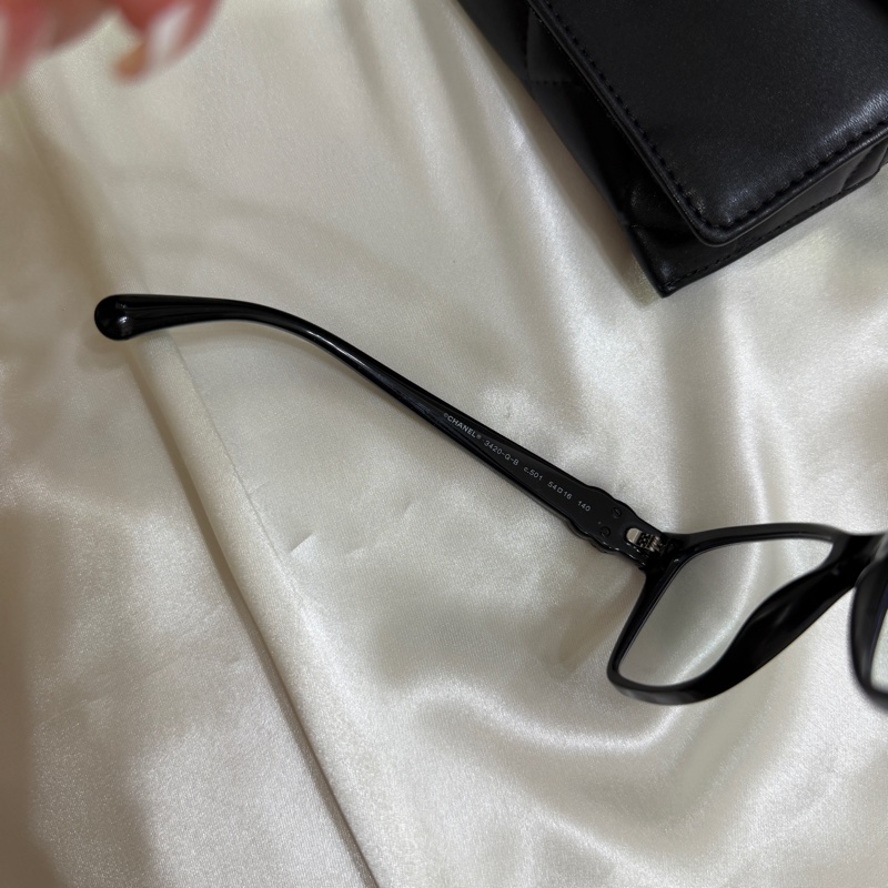 Chanel 平光眼鏡 水鑽logo-3