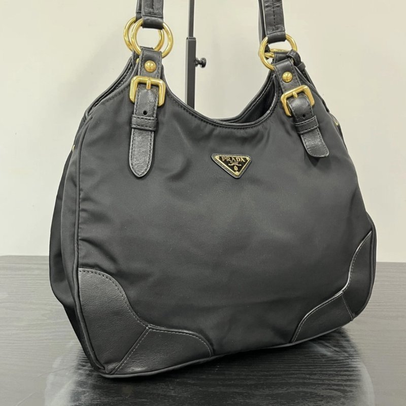 PRADA 黑金Shoulder bag南瓜腋下包 30.5*14.5*21.5 98新-1