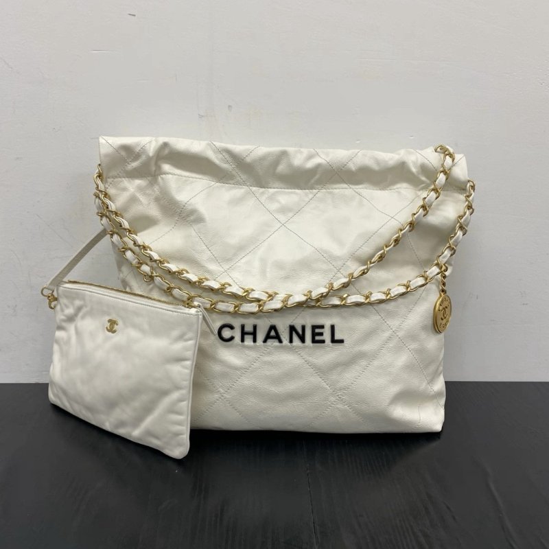 CHANEL 22S白黑字22bag子母小號垃圾袋 35*37*7 98新配件塵袋-0