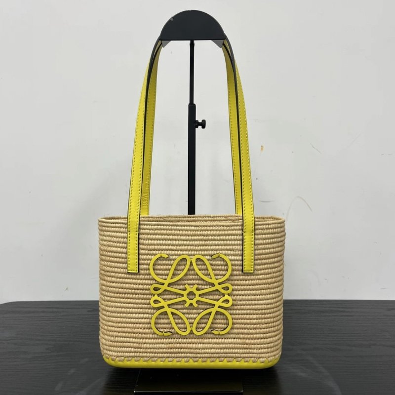 LOEWE Basket編織菜籃子手提肩背包 23*18*8 98新配件塵袋-0