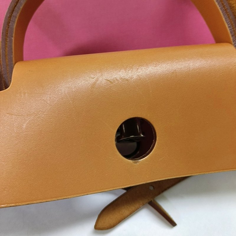 HERMÈS Herbag 31奶昔粉帆布肩背包手提包 銀色五金 可拆卸肩帶-9