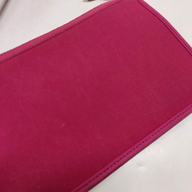 HERMÈS Herbag 31奶昔粉帆布肩背包手提包 銀色五金 可拆卸肩帶-16