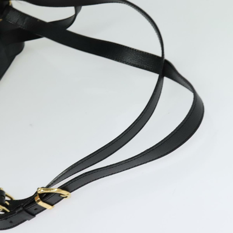 【日本直送】CELINE 黑色金色皮革雙肩包，貨號 141872-6