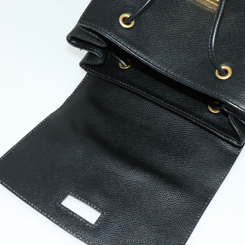 【日本直送】CELINE 黑色金色皮革雙肩包，貨號 141872-8