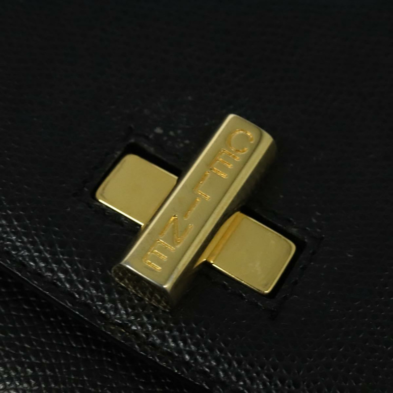 【日本直送】CELINE 黑色金色皮革雙肩包，貨號 141872-17