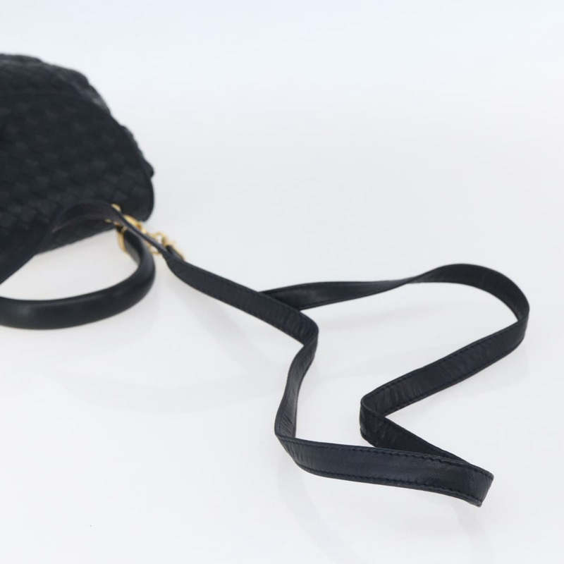 【日本直送】BOTTEGA VENETA INTRECCIATO 手袋 皮革 2way Navy Gold Auth 149061-8