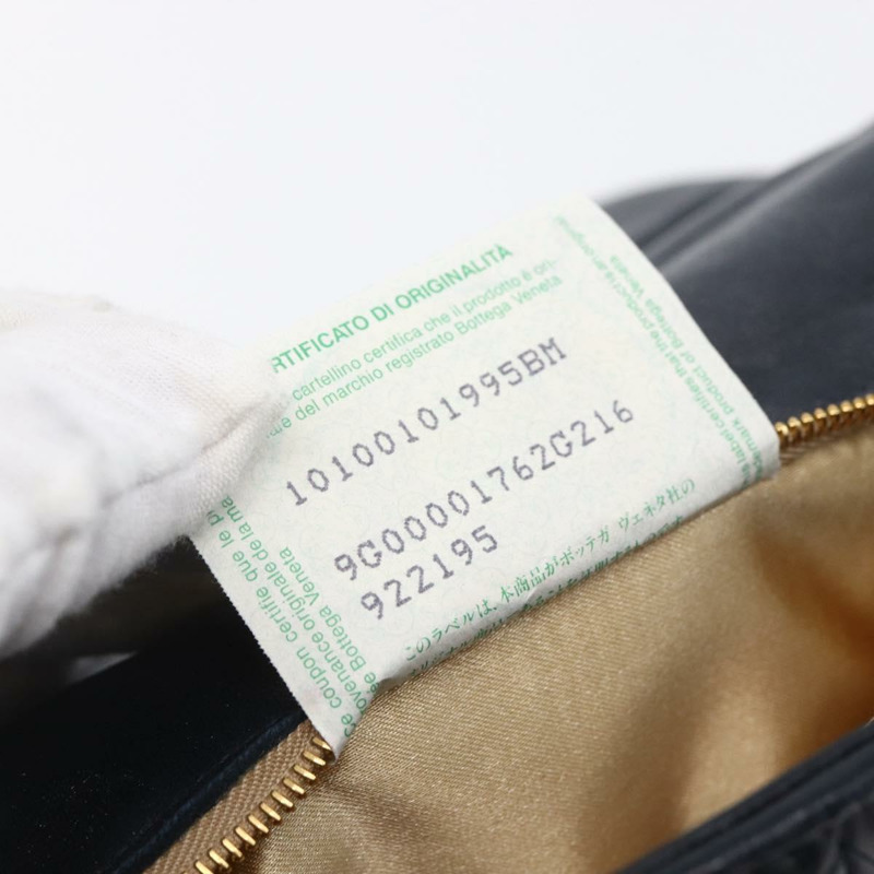 【日本直送】BOTTEGA VENETA INTRECCIATO 手袋 皮革 2way Navy Gold Auth 149061-20