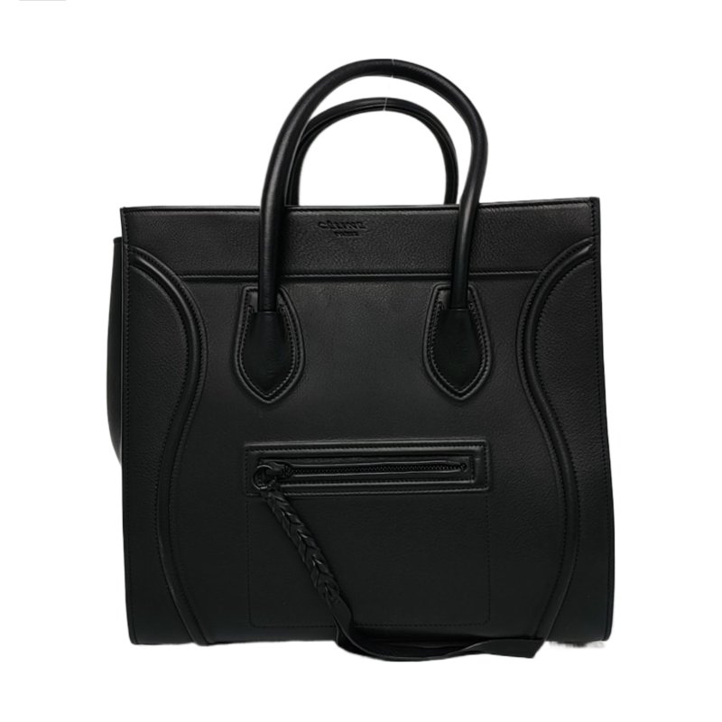 CELINE PHANTOM 黑色牛皮編織手提包-0