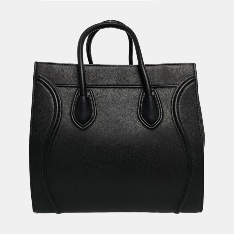 CELINE PHANTOM 黑色牛皮編織手提包-3