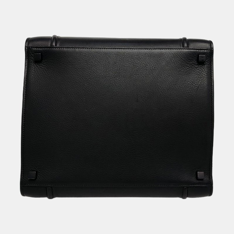 CELINE PHANTOM 黑色牛皮編織手提包-4