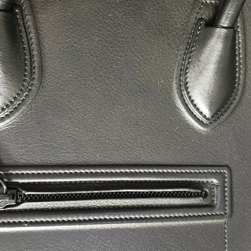 CELINE PHANTOM 黑色牛皮編織手提包-7